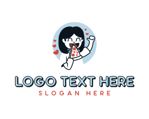 Foodie - Pepperoni Pizza Girl logo design