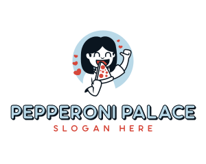 Pepperoni - Pepperoni Pizza Girl logo design