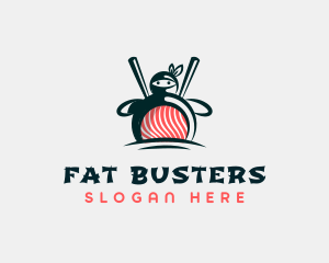 Fat - Fat Sushi Ninja logo design