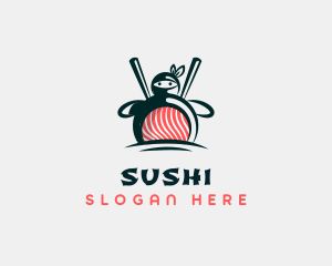 Fat Sushi Ninja  logo design