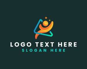 Outsourcing - Human Charity Leader logo design