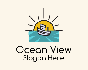 Ocean Sun Boat logo design