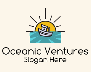 Ocean Sun Boat logo design