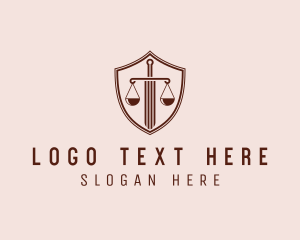 Paralegal - Sword Justice Scale Shield logo design