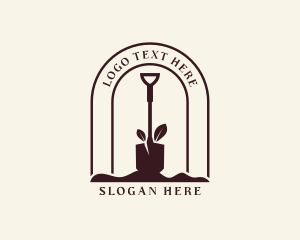 Shovel Lawn Gardening Logo