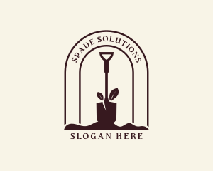 Shovel Lawn Gardening logo design