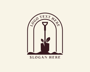 Soil - Shovel Lawn Gardening logo design
