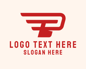 Wings - Express Delivery Letter P logo design