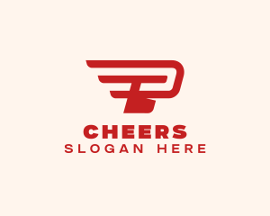 Wings Delivery Letter P Logo
