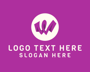 Violet - Purple Letter W logo design