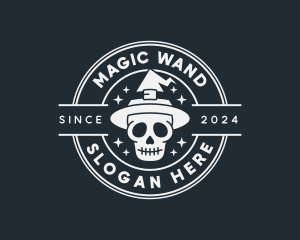 Magic Wizard Skull logo design