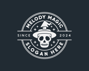 Magic Wizard Skull logo design