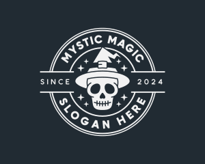 Sorcerer - Magic Wizard Skull logo design