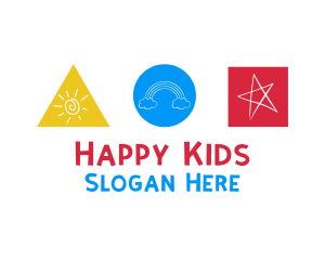 Playful Colorful Kid logo design