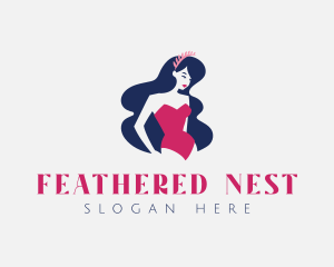 Retro Swimsuit Woman logo design