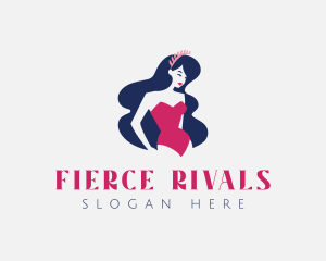 Retro Swimsuit Woman logo design