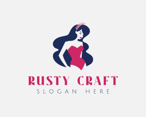 Retro Swimsuit Woman logo design