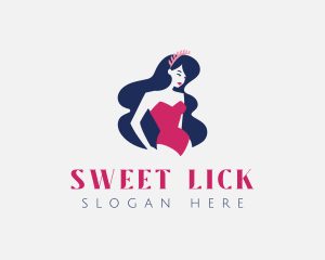 Retro Swimsuit Woman logo design