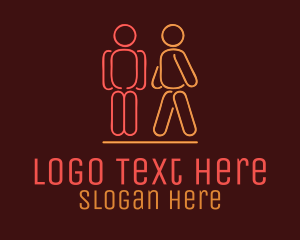 Couple - Community People Walking logo design