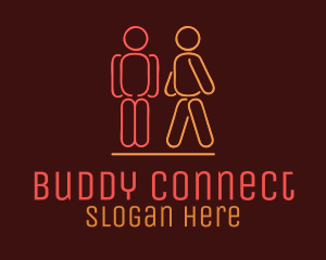 Friendship - Community People Walking logo design