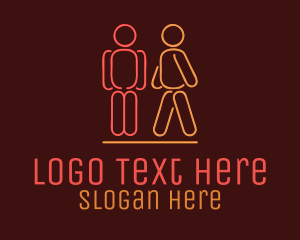Friendship - Community People Walking logo design