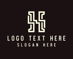 Text - Geometric Fashion Letter H logo design