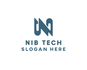 Modern Tech Letter N logo design