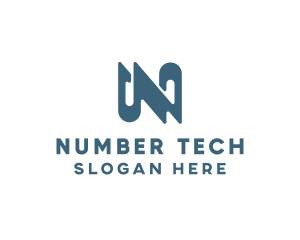 Modern Tech Letter N logo design