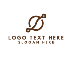 Brown - Tech Coffee Bean logo design