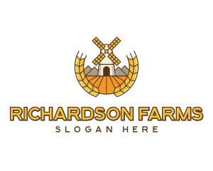 Windmill Wheat Farm logo design