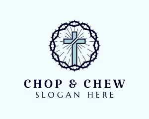 Fellowship - Cross Thorns Religion logo design