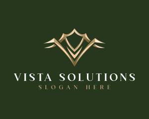 Luxury Crown Letter V logo design