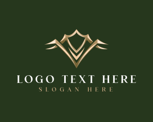 King - Luxury Crown Letter V logo design