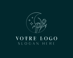 Tulip - Tulip Flower Moon logo design