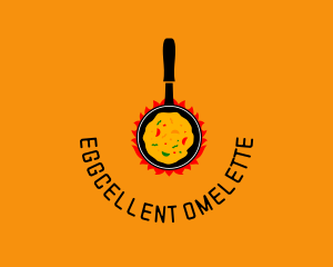 Omelette - Cooking Pan Flame logo design