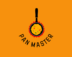 Cooking Pan Flame logo design