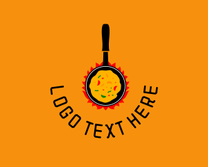 Cooking Pan Flame Logo