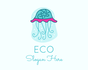 Water Park - Underwater Ocean Jellyfish logo design