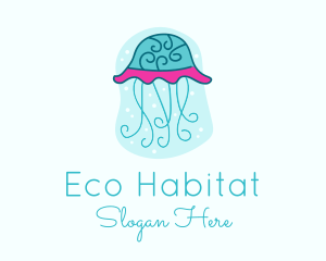 Biodiversity - Underwater Ocean Jellyfish logo design