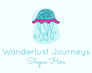 Marine Life - Underwater Ocean Jellyfish logo design