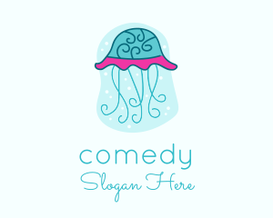 Aquatic - Underwater Ocean Jellyfish logo design