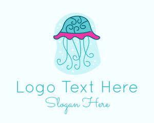 Marine Biology - Underwater Ocean Jellyfish logo design