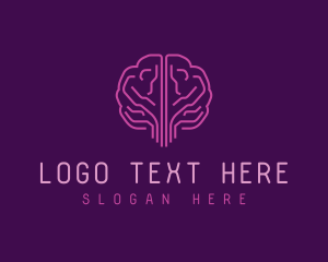 Cyber - AI Brain Technology logo design