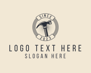 Tools - Construction Hammer Badge logo design