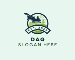 Lawn Mower Grass Cutting Logo