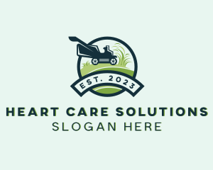 Lawn Mower Grass Cutting logo design