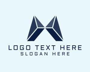 Server - Robotic Tech Letter M logo design
