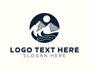 Recreational Van - Mountain Wave Landscape logo design