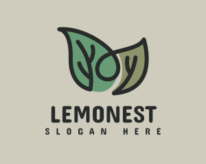 Monoline Herbal Leaf  Logo
