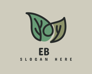 Vegetarian - Monoline Herbal Leaf logo design